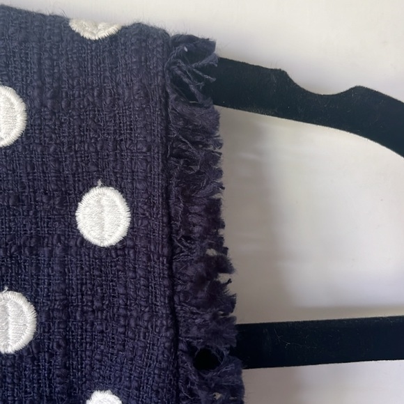 J.Crew NWT Navy and White Polkadot tweed sheath dress 6T 6 tall - Picture 8 of 8